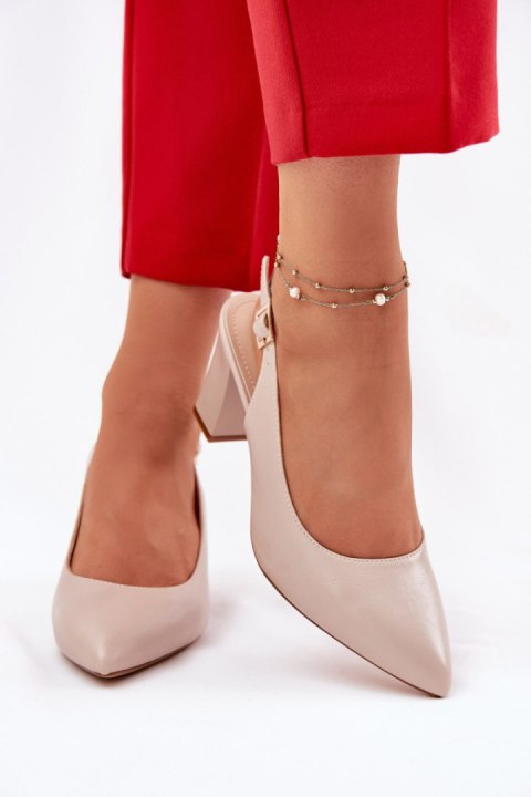 Czółenka Model Sergio Leone SK162 Beige - Step in style