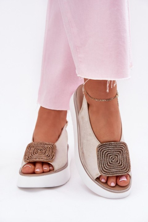 Sandały Model Zazoo 1786 Złoty Przecierany - Step in style