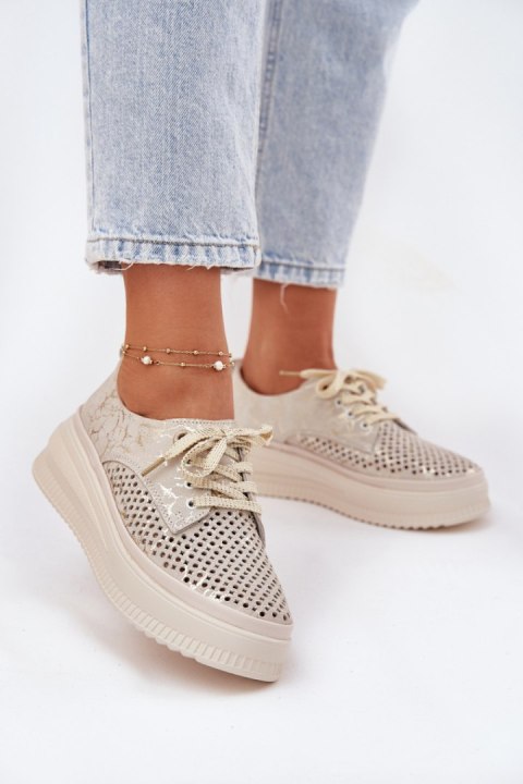 Półbuty Model Artiker 56C2108 Beige/Gold - Step in style