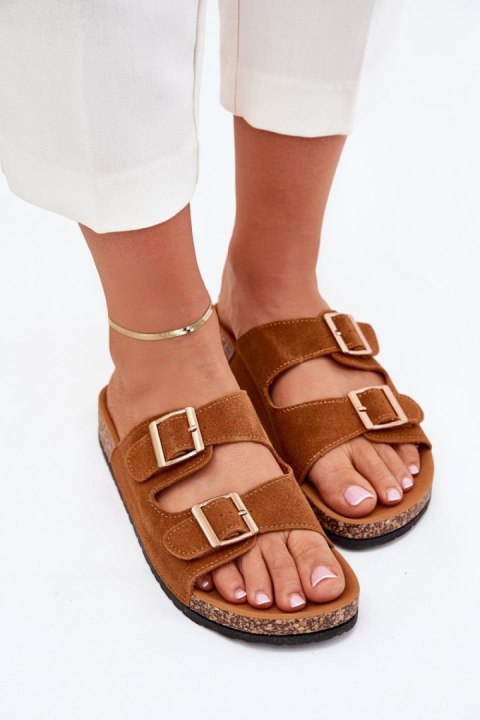 Sandał Klapki Model Lunera 7902 Camel - Step in style