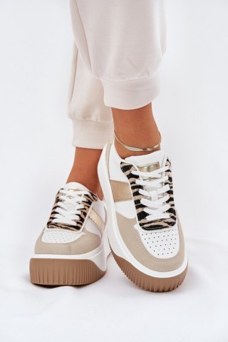 Buty Sportowe Model Telanila PL360 Beige/Gold Wzór - Step in style