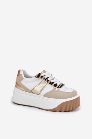 Buty Sportowe Model Telanila PL360 Beige/Gold Wzór - Step in style