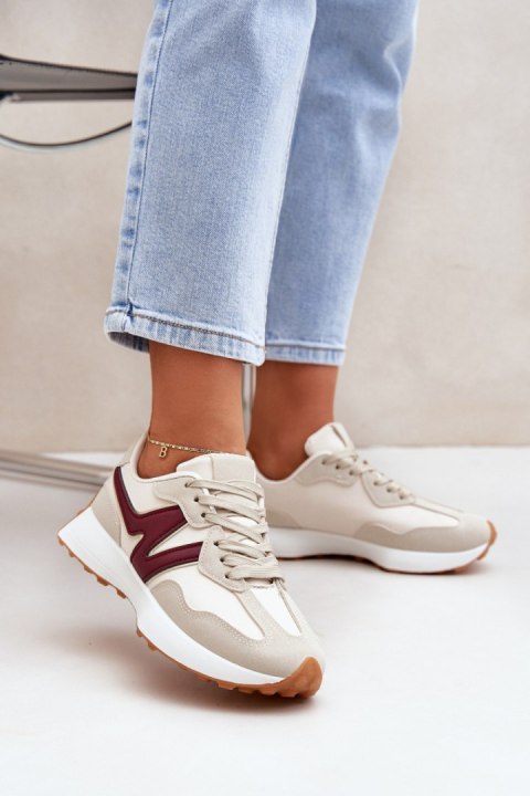 Buty Sportowe Model Britma LA295P Beige/Bordo - Step in style