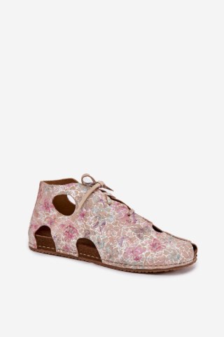 Botki Model Maciejka 03426-48 Beige Flowers - Step in style