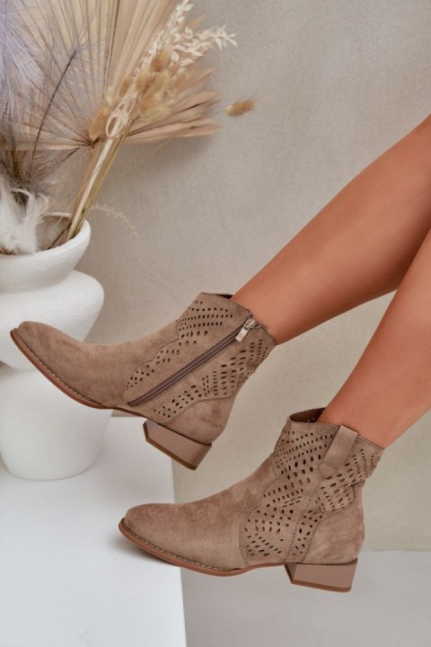 Botki Model Neliawen ASA197-30 Beige - Step in style