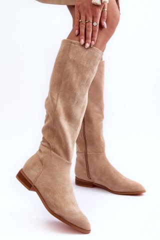 Kozaki Model Eelin MV318 Beige Zamsz - Step in style