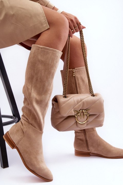 Kozaki Model Eelin MV318 Beige Zamsz - Step in style