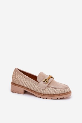 Mokasyny Model Seffolia J1801 Beige - Step in style