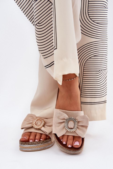 Sandał Klapki Model Lenela M535 Beige - Step in style