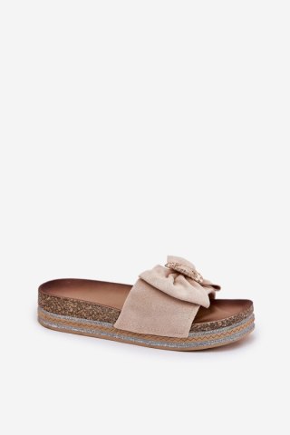 Sandał Klapki Model Lenela M535 Beige - Step in style