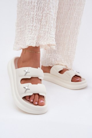 Sandał Klapki Model Falowena M372 Ecru - Step in style