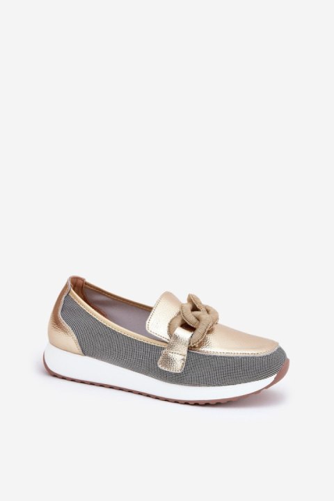 Mokasyny Model DA LR51-966 Gold - Step in style