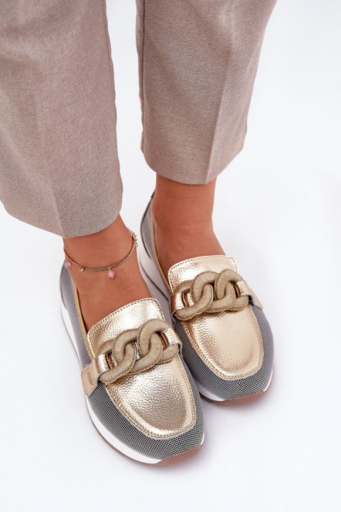 Mokasyny Model DA LR51-966 Gold - Step in style