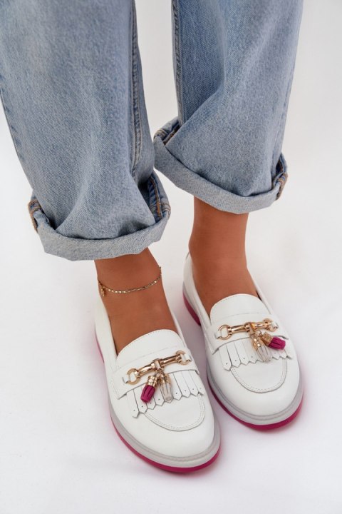 Mokasyny Model S.Barski LR51-768 White - Step in style