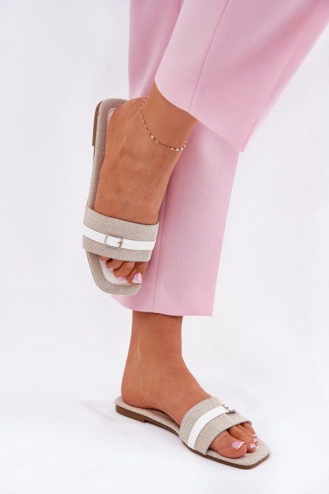 Sandał Klapki Model Zilina N75-60 Beige/White - Step in style