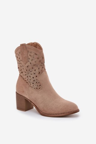 Botki Model S.Barski HY51-125 Beige - Step in style