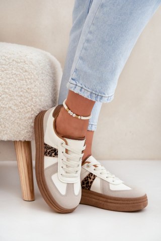 Buty Sportowe Model Lincidi 7590 Beige Panterka - Step in style