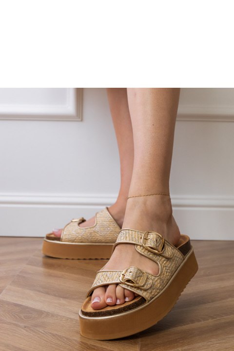 Sandał Klapki Model Orinos 8-1982 Beige/Silver - PRIMO