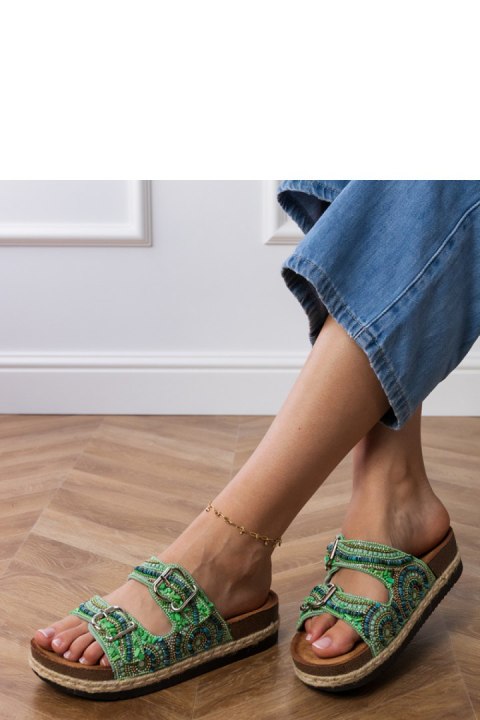 Sandał Klapki Model Zebrina X5-390 Green - PRIMO