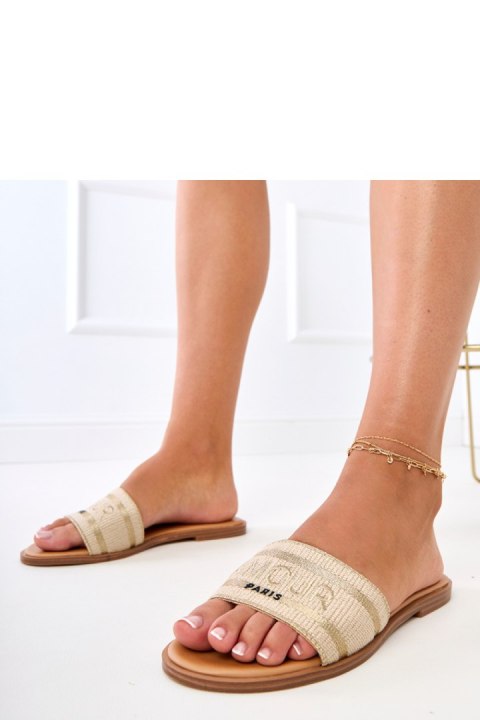 Sandał Klapki Model Fargiza GQ8-060 Gold - PRIMO