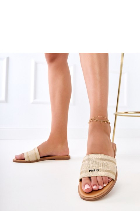 Sandał Klapki Model Fargiza GQ8-060 Gold - PRIMO