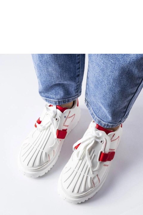 Biało-czerwone sneakersy na platformie Binet - Solea