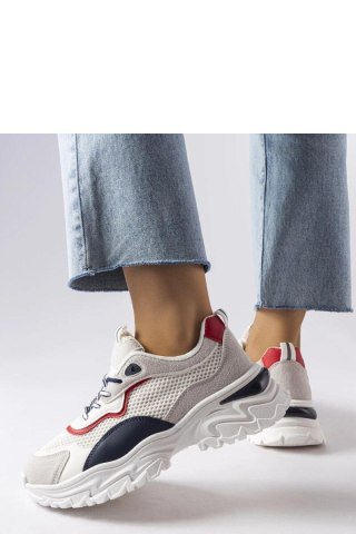 Białe sneakersy z widocznym bieżnikiem Rosita - Solea