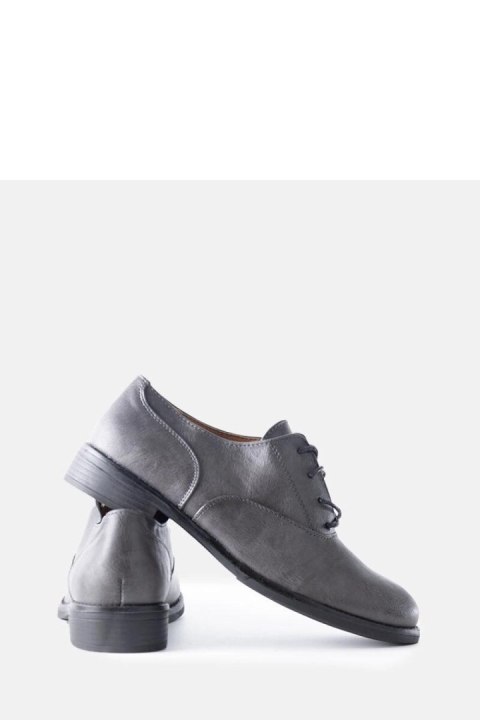 Szare półbuty z ekoskóry Burdett - sznurowane - Solea Hurtownia odzieży on-line, moda damska, bielizna i obuwie dla kobiet - Mat