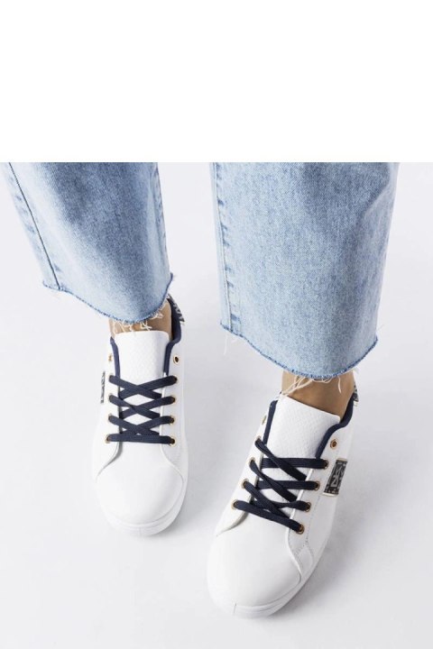 Białe sneakersy ze zdobioną cholewką Sauriol - Solea