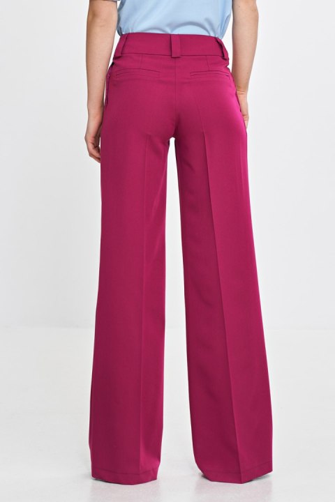 Spodnie wide leg z kantem SD112 Fuksja - Nife
