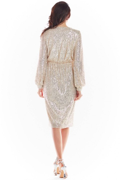 Sukienka Model A399 Cekiny Beige - awama