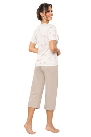 Piżama Damska Model Sandi 3/4 Beige - Donna
