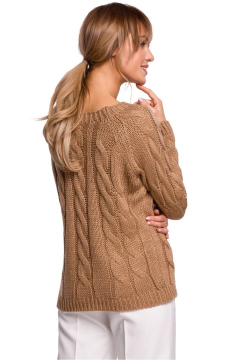 Sweter Damski Model MOE511 Beige - Moe Hurtownia odzieży on-line, moda damska, bielizna i obuwie dla kobiet - Matterhorn.pl