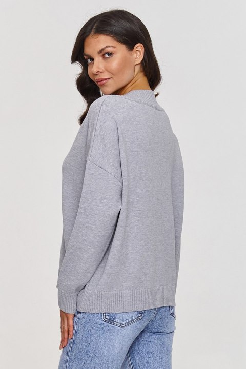 Sweter Damski Model S158 Grey Melange - Makadamia