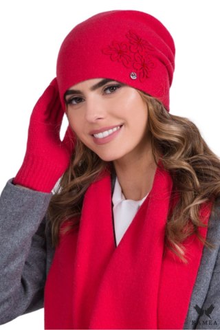LILLY czapka damska kolor koralowy - Kamea