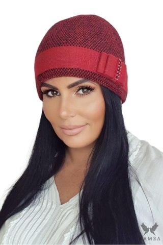 MEGAN czapka damska kolor czerwony - Kamea