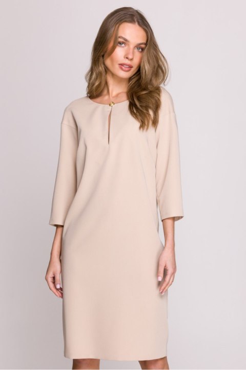 Sukienka Model S394 Beige - Stylove