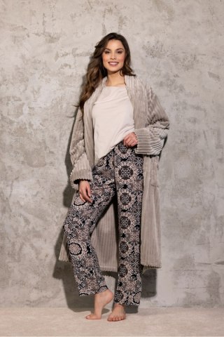 Szlafrok Damski Model One And Only Long Beige - Momenti Per Me