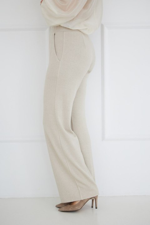 Spodnie Damskie Model M419/D Jodełka/Beige - La Aurora