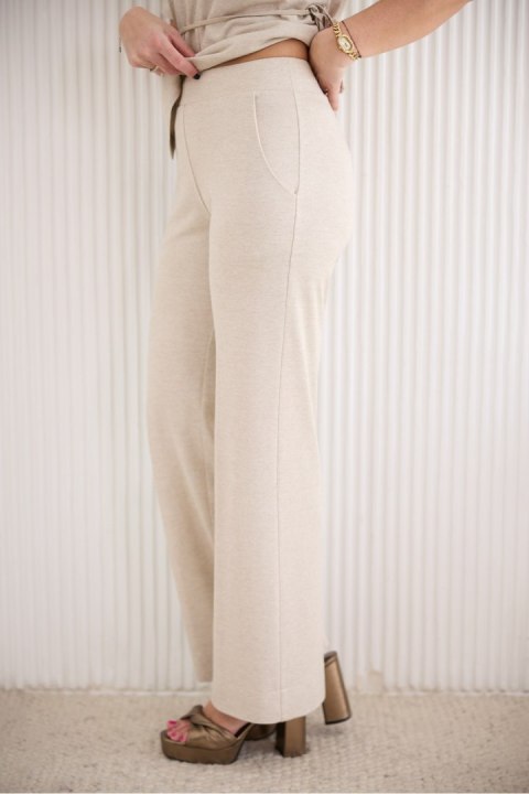 Spodnie Damskie Model M419LX Lurex Beige - La Aurora