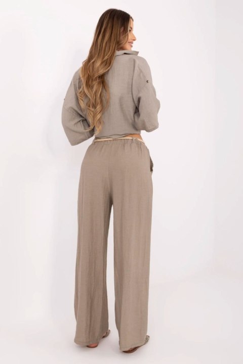 Spodnie Damskie Model MI-SP-6560.73P Dark Beige - Italy Moda