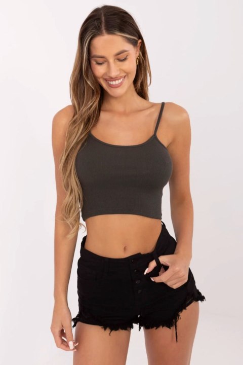 Koszulka Top Model RV-TP-6626.88 Dark Khaki - Rue Paris