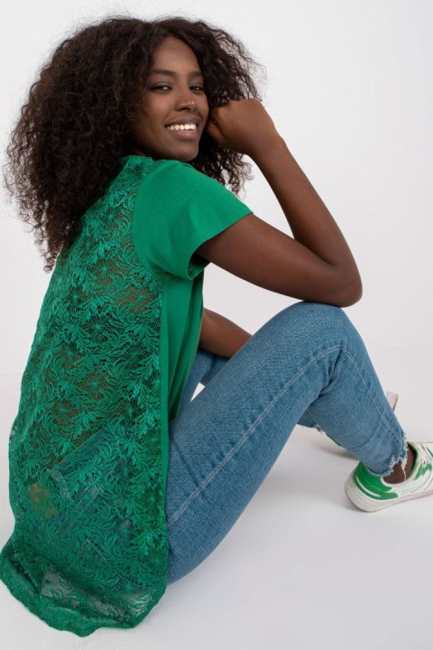 Bluzka Model FA-BZ-7724.92P Dark Green - Fancy Bluzka Model FA-BZ-7724.92P Dark Green - Fancy
